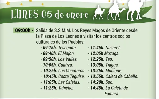 👑 Three Kings Route – Visits across Teguise villages