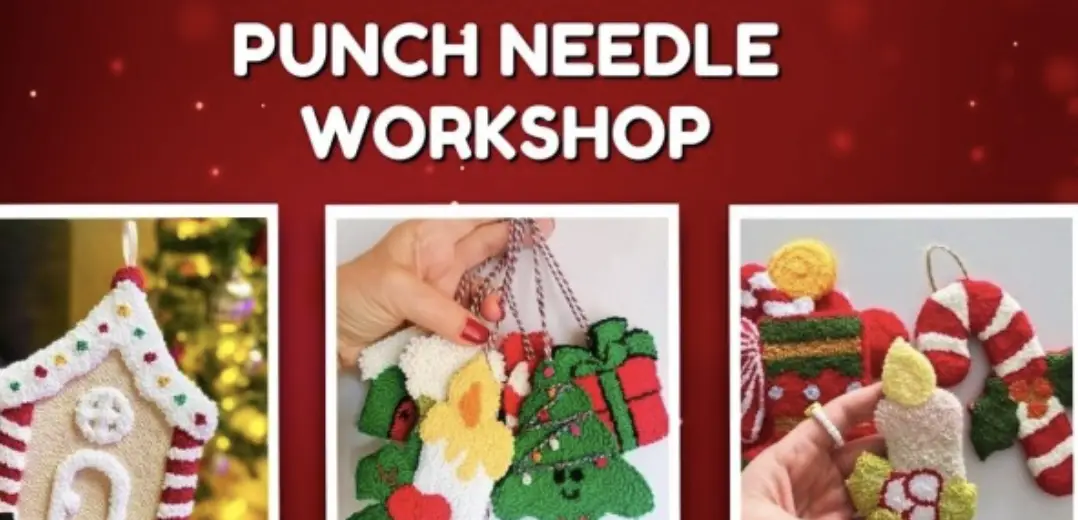 Punch Needle Christmas Workshop (16+): Make Cute Ornaments! 🧶🎄✨