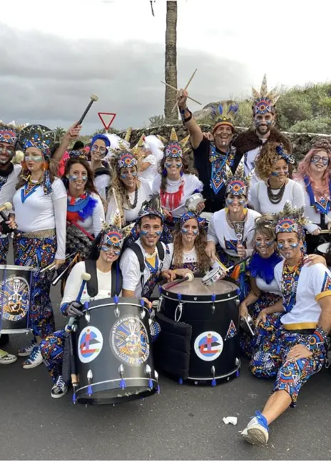Batucada Merekumbé (drum parade through the mall) — Open Mall (Arrecife)